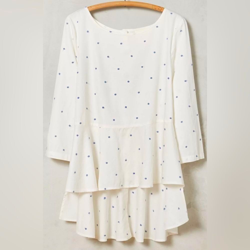 Maeve | Anthropologie | Dotty Peplum Top